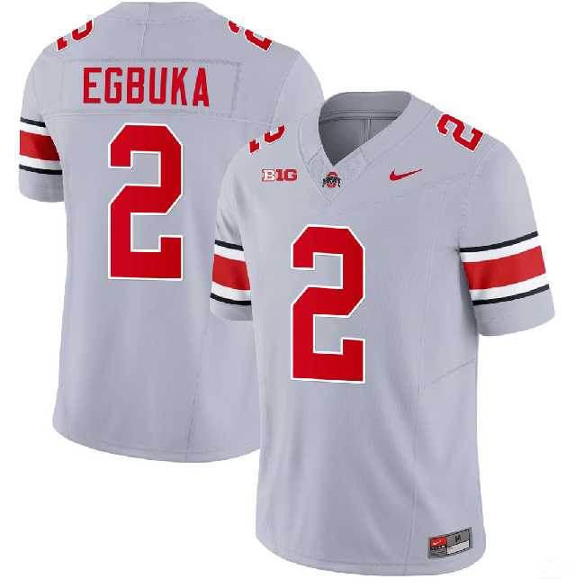 Mens Ohio State Buckeyes #2 Emeka Egbuka Gray 2023 F.U.S.E. Limited Stitched Jersey Dzhi->->NCAA Jersey